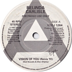 Belinda Carlisle Vision Of You (Remix '91) / Vision Of You (Original 7" Version) VINYL 7" USED