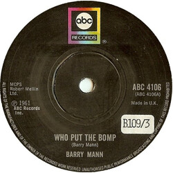 Barry Mann Who Put The Bomp USED VINYL 7INCH 45 RPM SINGLE REISSUE