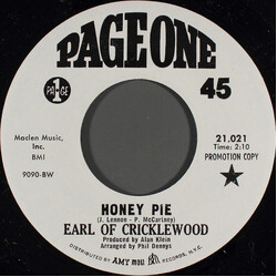 Tristram, The Seventh Earl Of Cricklewood Honey Pie USED VINYL 7INCH 45 RPM PROMO