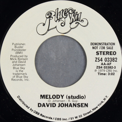 David Johansen Melody Vinyl 7" USED