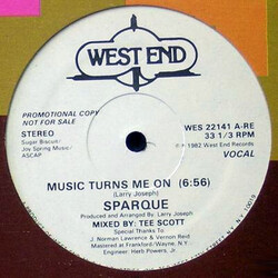 Sparque Music Turns Me On USED VINYL 12INCH 33 S RPM SINGLE PROMO STEREO