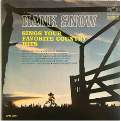 Hank Snow Hank Snow Sings Your Favorite Country Hits Vinyl LP USED