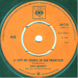 Tony Bennett (I Left My Heart) In San Francisco USED VINYL 7INCH 45 RPM SINGLE