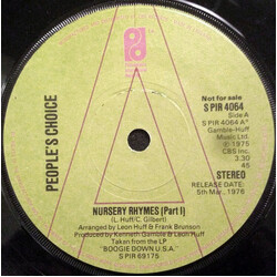 People's Choice Nursery Rhymes USED VINYL 7INCH 45 RPM PROMO