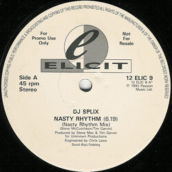 DJ Splix Nasty Rhythm USED VINYL 12INCH PROMO 45 RPM