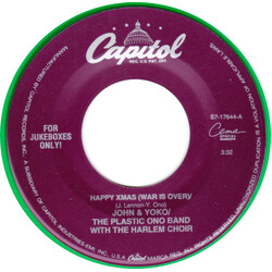 John Lennon & Yoko Ono / The Plastic Ono Band / The Harlem Community Choir Happy Xmas (War Is Over) USED VINYL 7INCH SINGLE JUKEBOX REISSUE