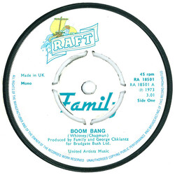 Family (6) Boom Bang USED VINYL 7INCH 45 RPM SINGLE MONO