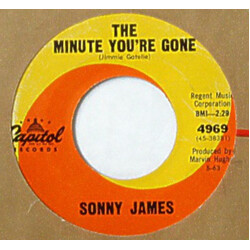 Sonny James The Minute You're Gone / Gold And Silver VINYL 7" USED