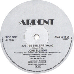 John Ellison Just Be Sincere USED VINYL 12INCH 45 RPM