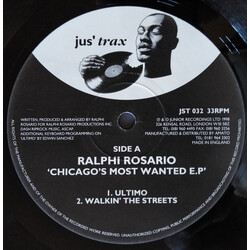 Ralphi Rosario Chicago's Most Wanted E.P USED VINYL 12INCH EP 33 S RPM