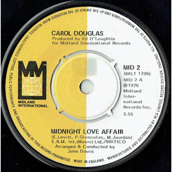 Carol Douglas Midnight Love Affair / Crime Don't Pay Vinyl 7" USED