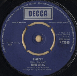 John Miles Highfly / There's A Man Behind The Guitar USED VINYL 7INCH 45 RPM SINGLE