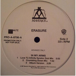 Erasure In My Arms USED VINYL 12INCH 33 S RPM ADVANCE PROMO STEREO