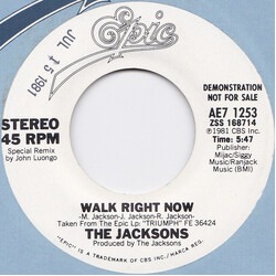 The Jacksons Walk Right Now USED VINYL 7INCH 45 RPM PROMO STEREO