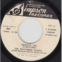 The Baltimore Echoes Miracle God USED VINYL 7INCH 45 RPM SINGLE