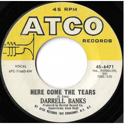 Darrell Banks Here Come The Tears / I've Got That Feelin' USED VINYL 7INCH 45 RPM SINGLE