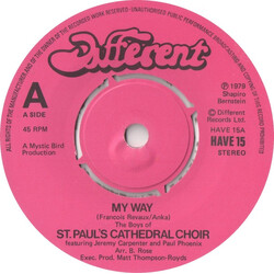 St. Paul's Cathedral Choir My Way USED VINYL 7INCH 45 RPM SINGLE