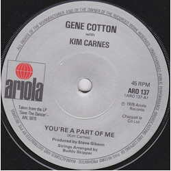 Gene Cotton / Kim Carnes You're A Part Of Me USED VINYL 7INCH 45 RPM SINGLE