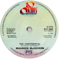 Maureen McGovern The Continental USED VINYL 7INCH 45 RPM SINGLE