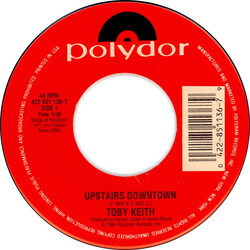 Toby Keith Upstairs Downtown / Woman Behind The Man USED VINYL 7INCH 45 RPM SINGLE