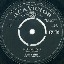 Elvis Presley / The Jordanaires Blue Christmas USED VINYL 7INCH 45 RPM