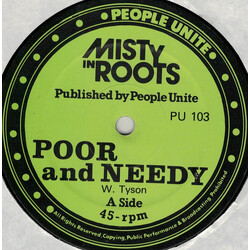Misty In Roots Poor And Needy / Follow Fashion USED VINYL 12INCH 45 RPM