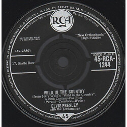 Elvis Presley Wild In The Country VINYL 7" USED