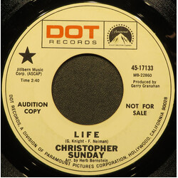 Christopher Sunday Life USED VINYL 7INCH 45 RPM PROMO
