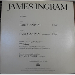 James Ingram Party Animal Vinyl 12" USED