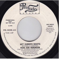 Vicki Sue Robinson Hot Summer Nights USED VINYL 7INCH 45 RPM PROMO STYRENE