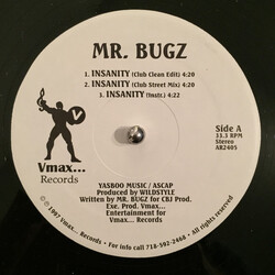 MR.BUGZ INSANITY USED VINYL 12INCH 33 S RPM