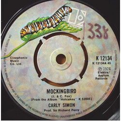 Carly Simon Mockingbird USED VINYL 7INCH 45 RPM SINGLE