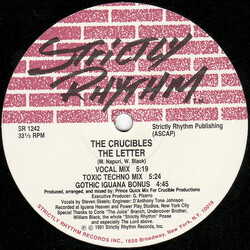 The Crucibles The Letter / I Need You So Bad Baby VINYL 12" USED