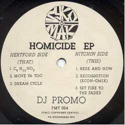 Syko & Mak Homicide EP USED VINYL 12INCH 33 S RPM EP PROMO