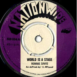 Ronnie Davis World Is A Stage USED VINYL 7INCH 45 RPM
