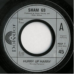 Sham 69 Hurry Up Harry / No Entry USED VINYL 7INCH 45 RPM SINGLE