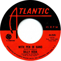 Billy Vera With Pen In Hand / Good Morning Blues Vinyl 7" USED