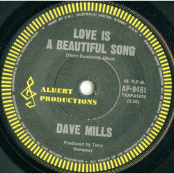 Dave Mills Love Is A Beautiful Song USED VINYL 7INCH 45 RPM SINGLE