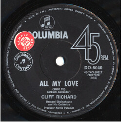 Cliff Richard All My Love / Sweet Little Jesus Boy USED VINYL 7INCH SINGLE 45 RPM