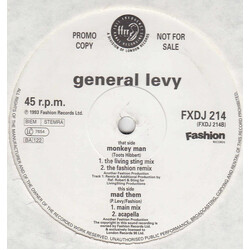 General Levy Monkey Man USED VINYL 12INCH 45 RPM PROMO