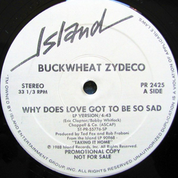 Buckwheat Zydeco Why Does Love Got To Be So Sad Vinyl 12" USED