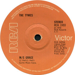 The Tymes M/s Grace USED VINYL 7INCH 45 RPM SINGLE
