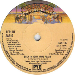 Teri Desario Back In Your Arms Again USED VINYL 7INCH 45 RPM SINGLE
