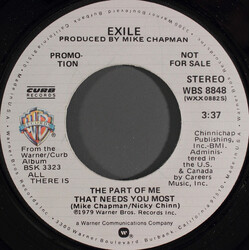 Exile (7) The Part Of Me That Needs You Most USED VINYL 7INCH 45 RPM PROMO STEREO MONO