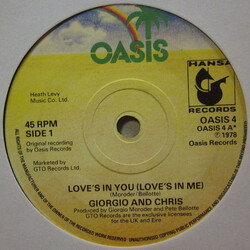 Giorgio Moroder / Chris Bennett Love's In You (Love's In Me) USED VINYL 7INCH 45 RPM SINGLE
