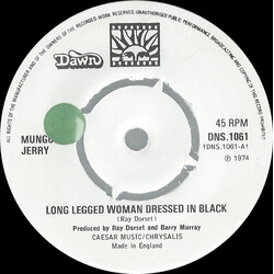 Mungo Jerry Long Legged Woman Dressed In Black VINYL 7" USED