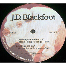 J. D. Blackfoot Nobody's Business USED VINYL 12INCH EP