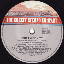 Johnny Warman Screaming Jets USED VINYL 7INCH 45 RPM SINGLE