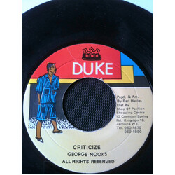 George Nooks Criticize USED VINYL 7INCH SINGLE