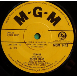 Barry Ryan Eloise USED VINYL 7INCH 45 RPM SINGLE